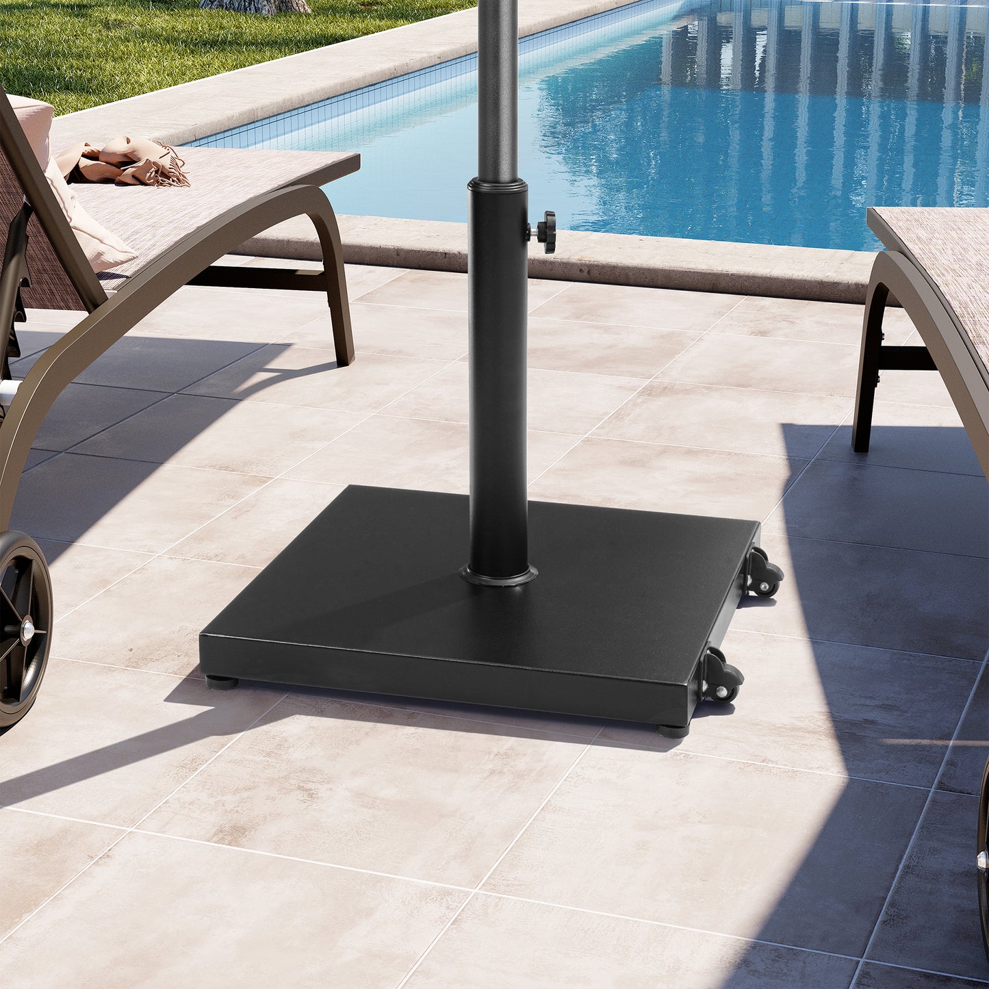 Crestlive Products Square Weighted Outdoor Umbrella Base Stand for Patio Market Umbrella