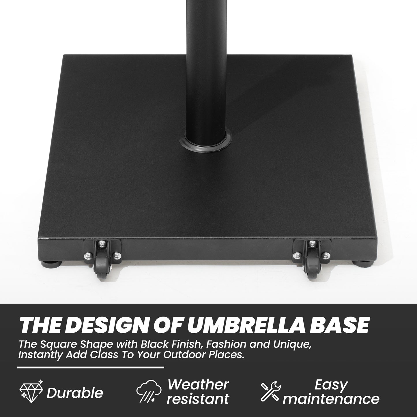 Crestlive Products Square Weighted Outdoor Umbrella Base Stand for Patio Market Umbrella