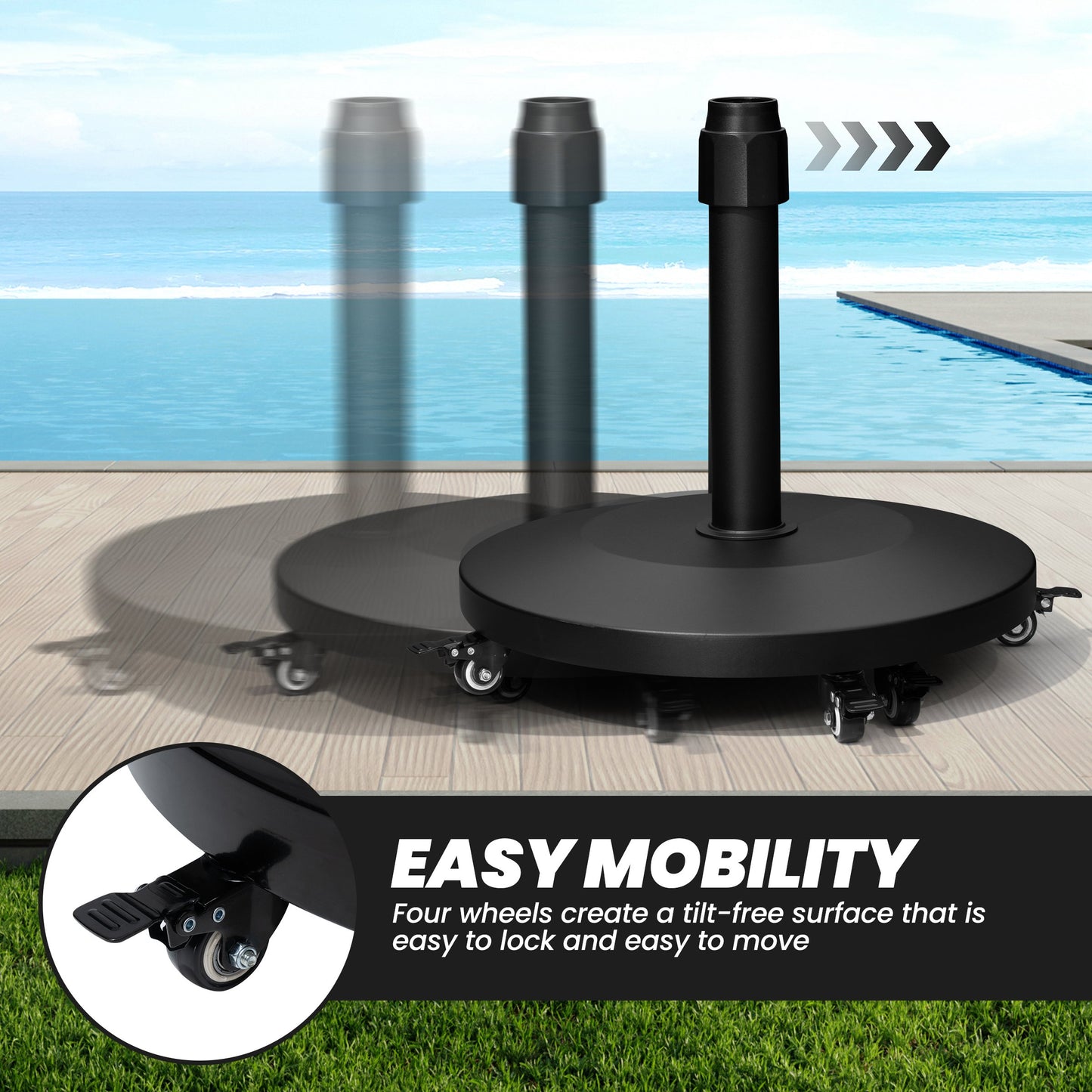 Crestlive Products 1 pc Umbrella base Black Patio Umbrella Base
