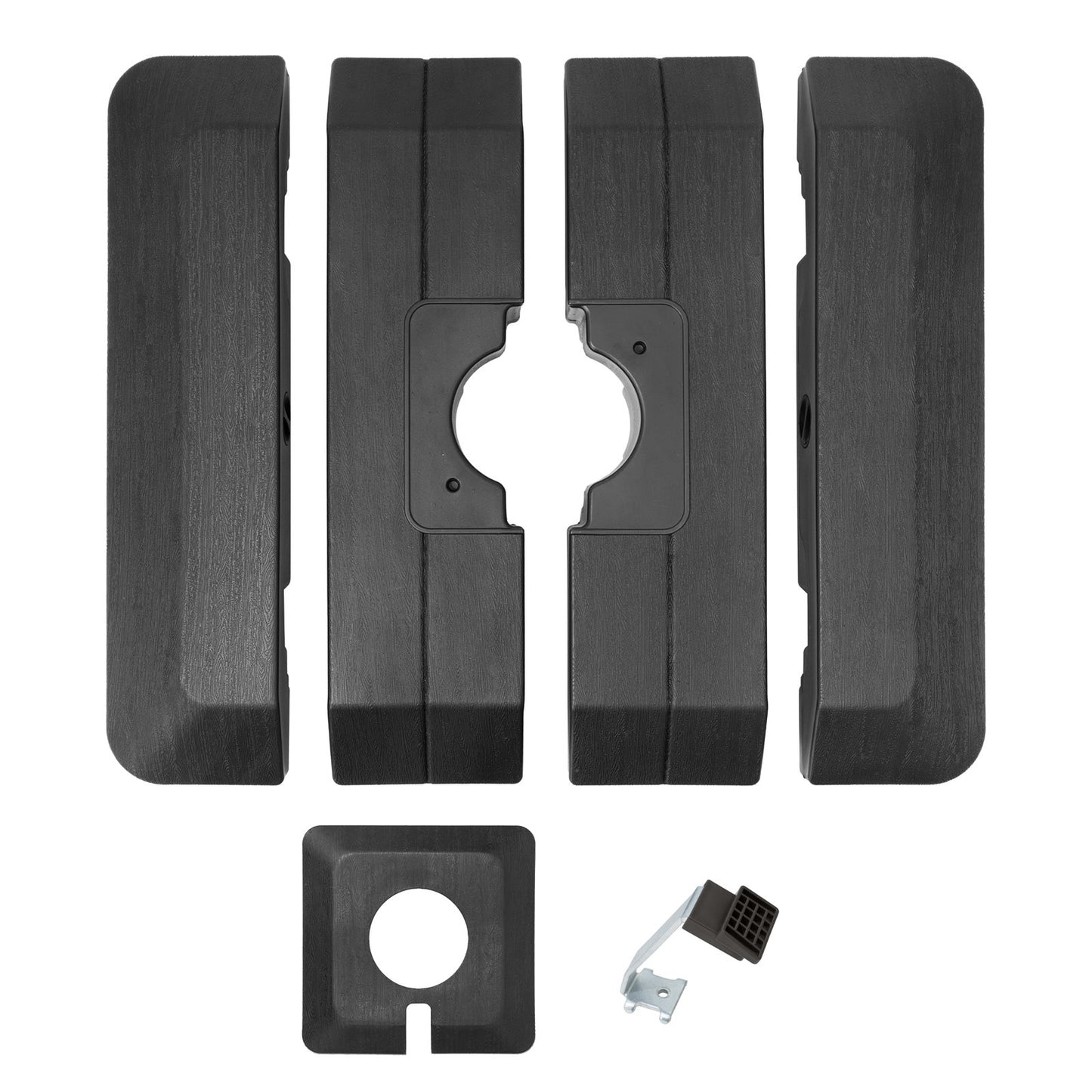 Crestlive Products 4-Piece Heavy Duty 240lbs Fillable Water & Sand Square Cantilever Umbrella Base