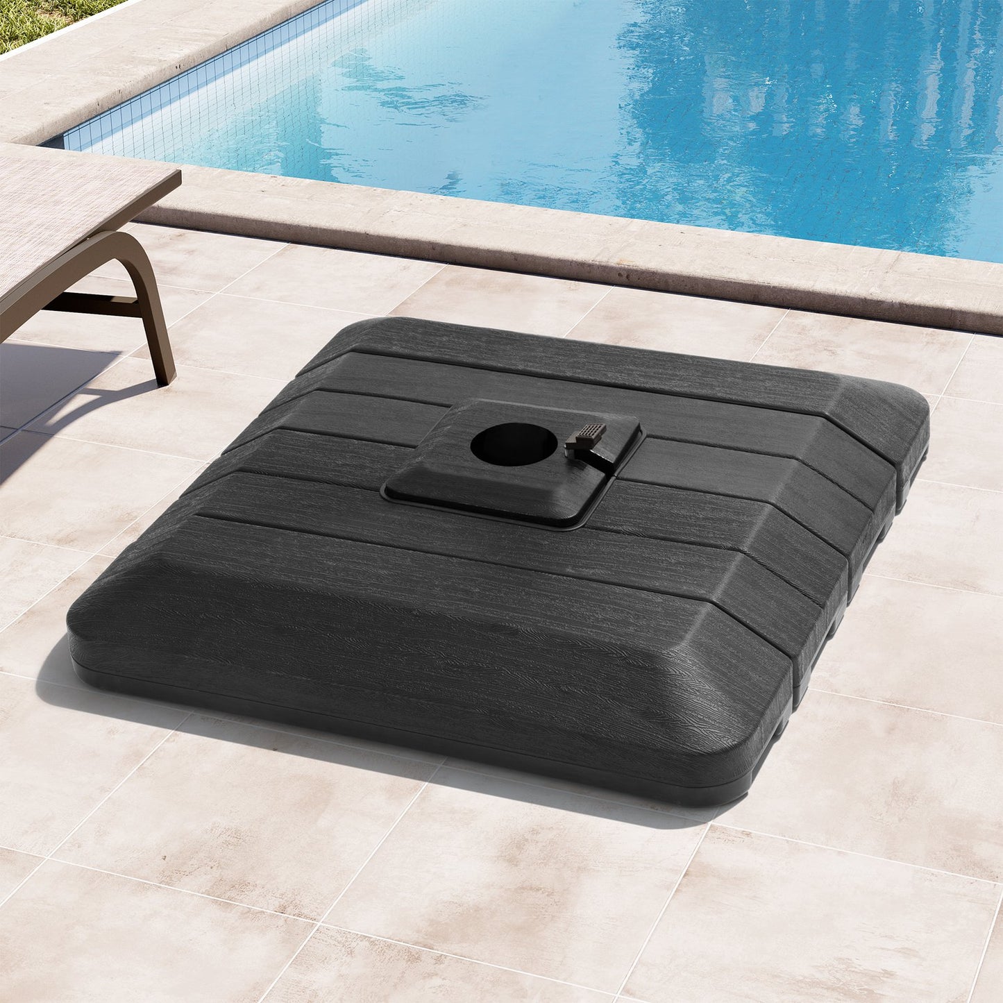 Crestlive Products 4-Piece Heavy Duty 240lbs Fillable Water & Sand Square Cantilever Umbrella Base