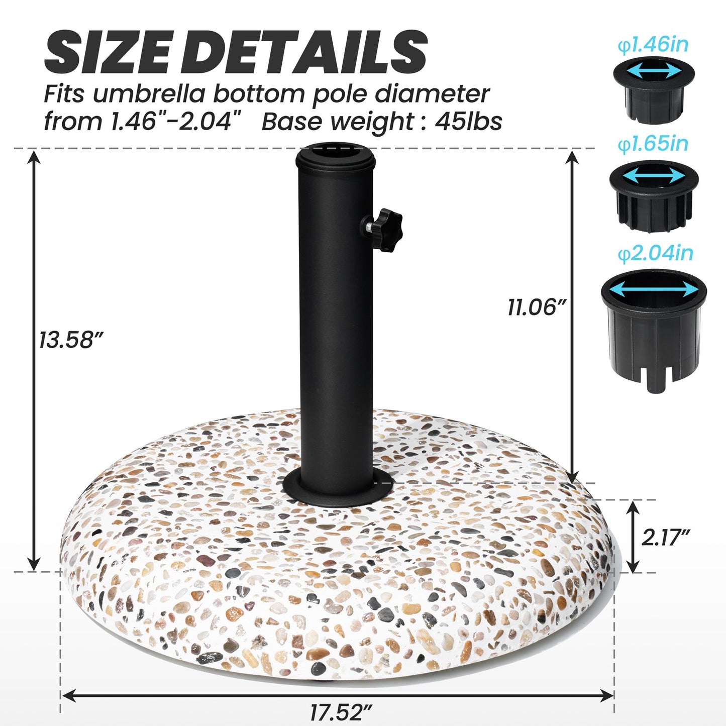Crestlive Products Heavy Duty Round Base Stand for Outdoor Patio Market Umbrella