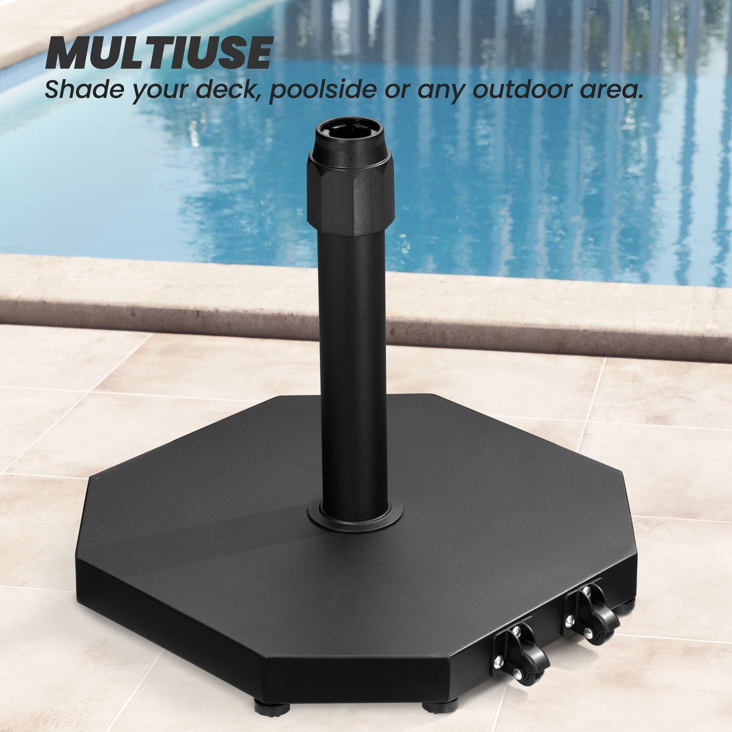 Crestlive Products 40 Lb. Cement Patio Market Umbrella Base With Wheels