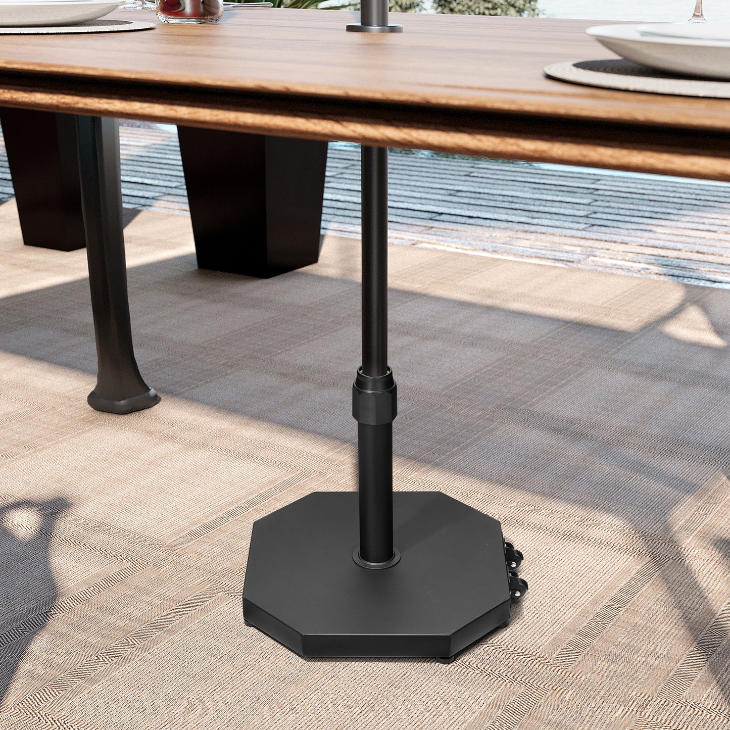Crestlive Products 40 Lb. Cement Patio Market Umbrella Base With Wheels