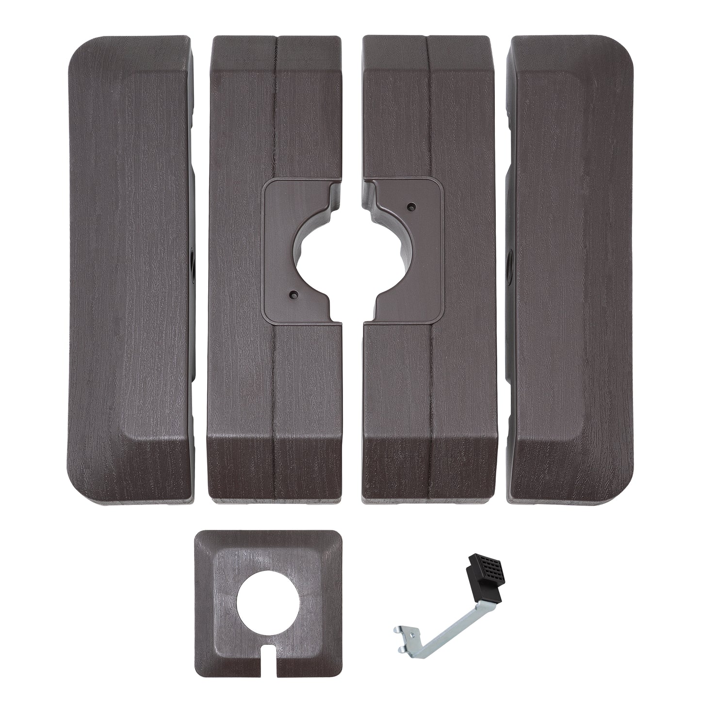 Crestlive Products 4-Piece Heavy Duty 240lbs Fillable Water & Sand Square Cantilever Umbrella Base