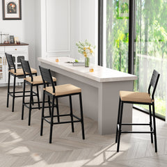 Outdoor Patio Bar Stool Set of 2 with Cushion