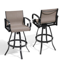 Aluminum Swivel Outdoor Bar Stool Set of 2 with Sunbrella