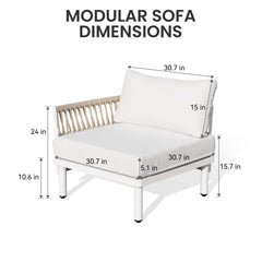 Modular Outdoor Wicker Sectional Sofa with Cushions