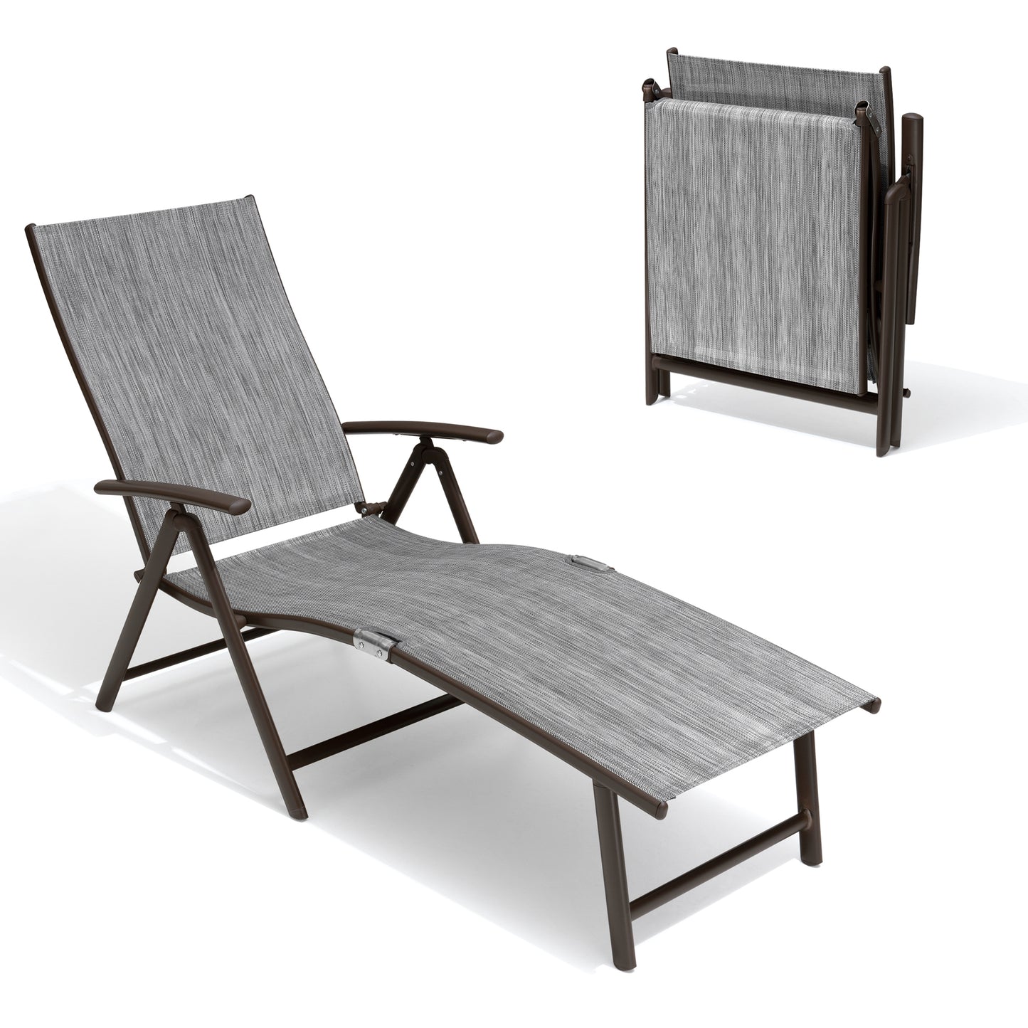 Crestlive Products Adjustable Folding Chaise Lounge Chair for Outdoors