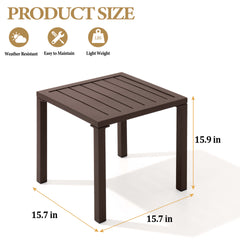 16x16" Aluminum Outdoor Square Side Table