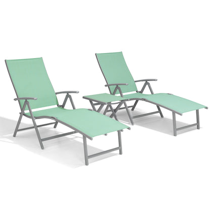 Crestlive Products Adjustable Folding Chaise Lounge Chair for Outdoors