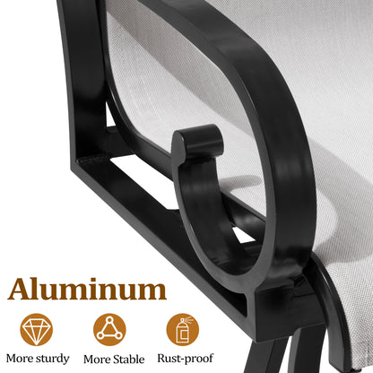 Crestlive Products Aluminum Outdoor Swivel Bar Stool Set of 2 with Sunbrella Fabric