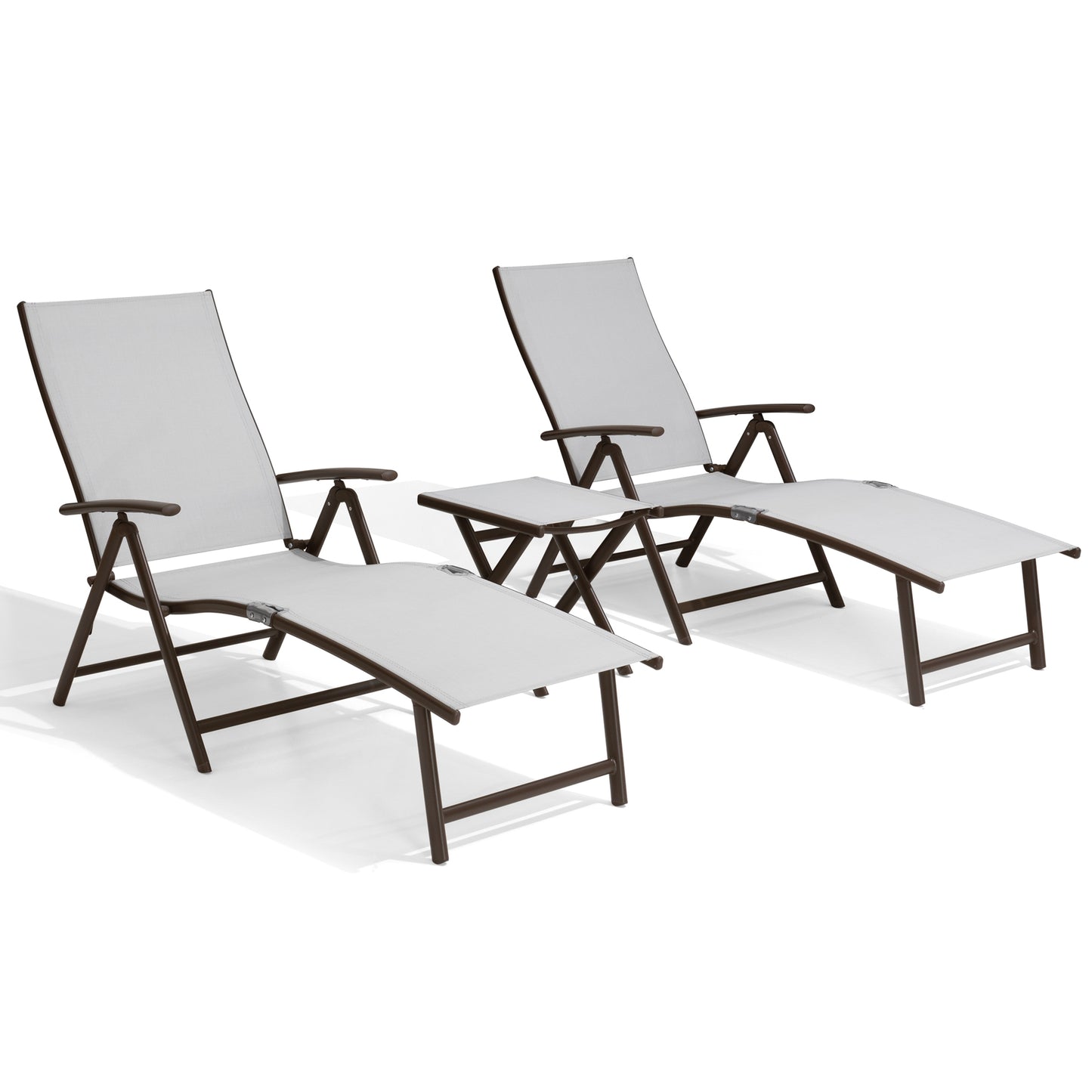Crestlive Products Adjustable Folding Chaise Lounge Chair for Outdoors