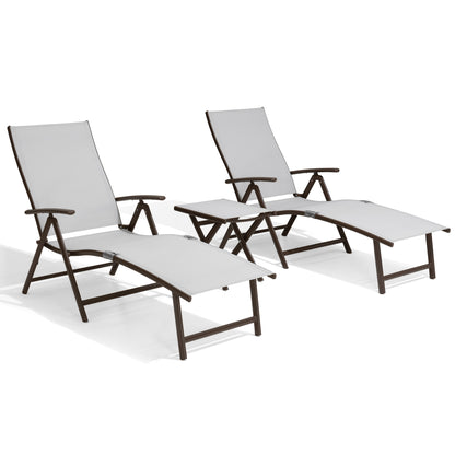 Crestlive Products Adjustable Folding Chaise Lounge Chair for Outdoors