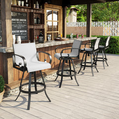 Aluminum Swivel Outdoor Bar Stool Set of 2 with Sunbrella