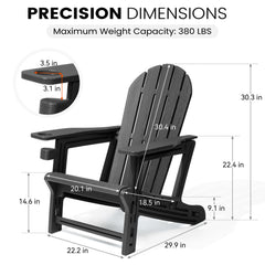 HDPE Adirondack Chair with Cup Holder & Sloped Seat