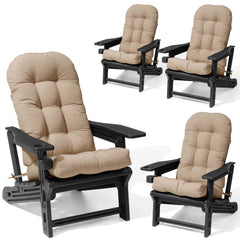 HDPE Adirondack Chair with Cup Holder & 50 x 20 in. Outdoor Cushion