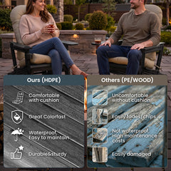 HDPE Adirondack Chair with Cup Holder & 50 x 20 in. Outdoor Cushion