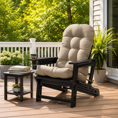 HDPE Adirondack Chair with Cup Holder & 50 x 20 in. Outdoor Cushion