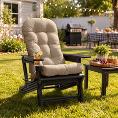HDPE Adirondack Chair with Cup Holder & 50 x 20 in. Outdoor Cushion
