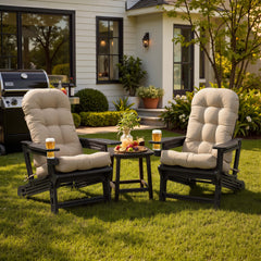 HDPE Adirondack Chair with Cup Holder & 50 x 20 in. Outdoor Cushion