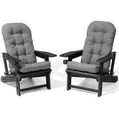 HDPE Adirondack Chair with Cup Holder & 50 x 20 in. Outdoor Cushion