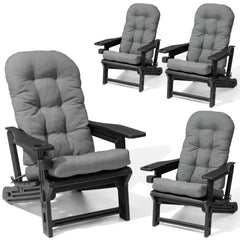 HDPE Adirondack Chair with Cup Holder & 50 x 20 in. Outdoor Cushion