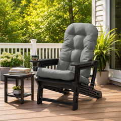 HDPE Adirondack Chair with Cup Holder & 50 x 20 in. Outdoor Cushion