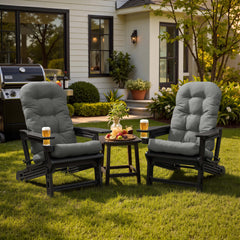 HDPE Adirondack Chair with Cup Holder & 50 x 20 in. Outdoor Cushion