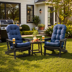 HDPE Adirondack Chair with Cup Holder & 50 x 20 in. Outdoor Cushion
