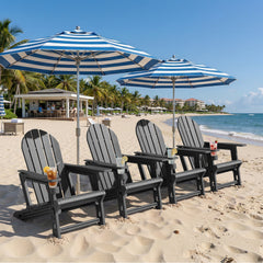 HDPE Adirondack Chair with Cup Holder & Sloped Seat