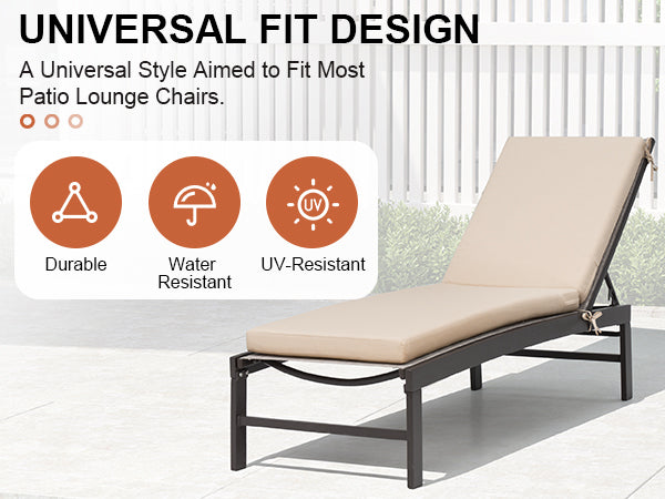 Crestlive Products Outdoor Chaise Lounge Cushio