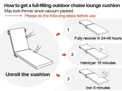 Crestlive Products Outdoor Chaise Lounge Cushio