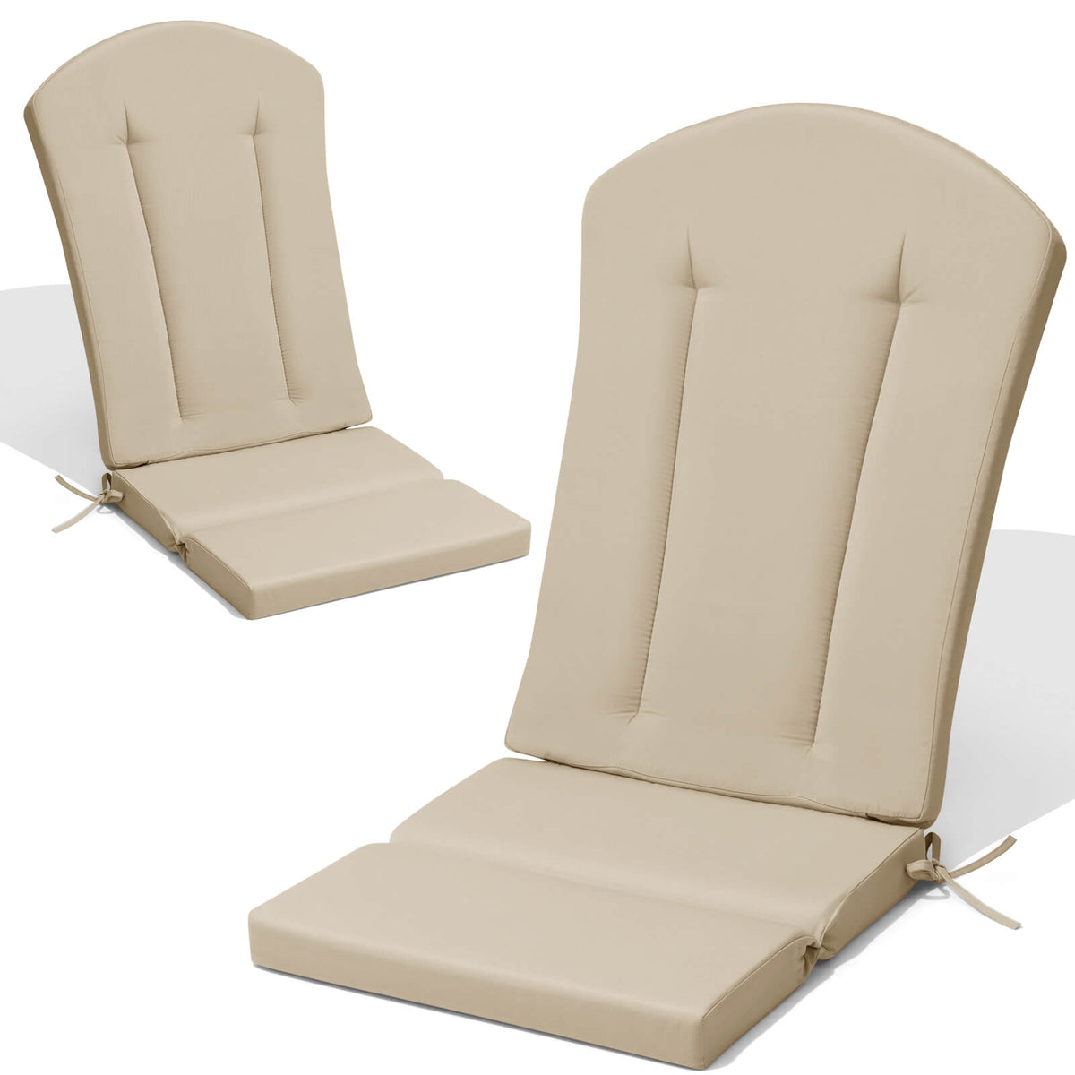 50x20 Crown Top High Back Outdoor Adirondack Chair Cushion set of 2 in wheat