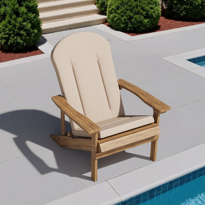 Adirondack chairs with deep seat outdoor cushions by the pool