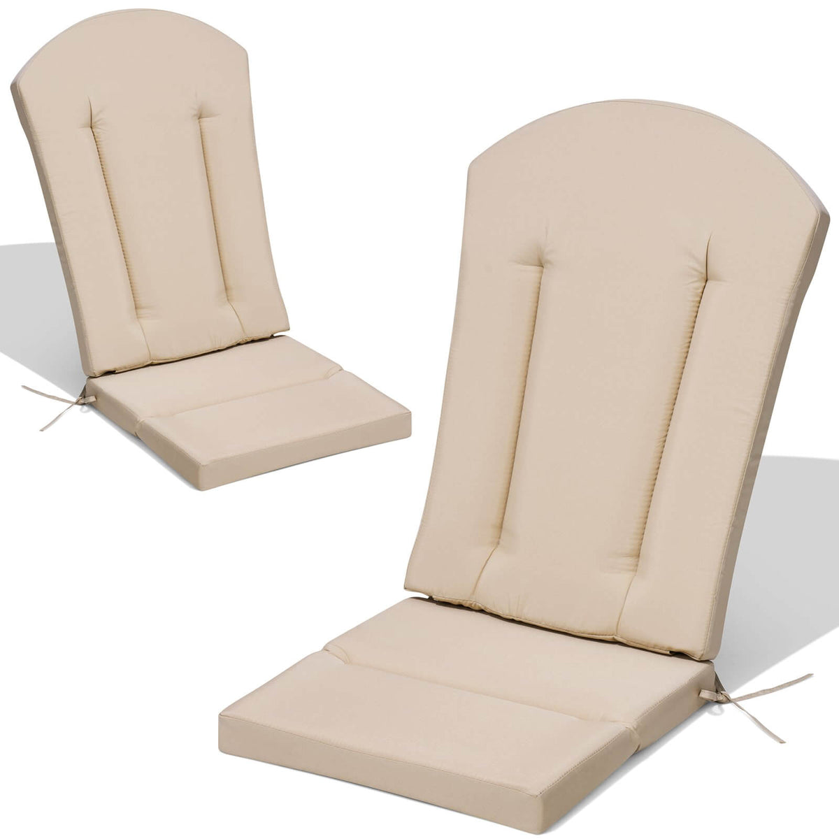 50x20 Crown Top High Back Outdoor Adirondack Chair Cushion set of 2 in beige