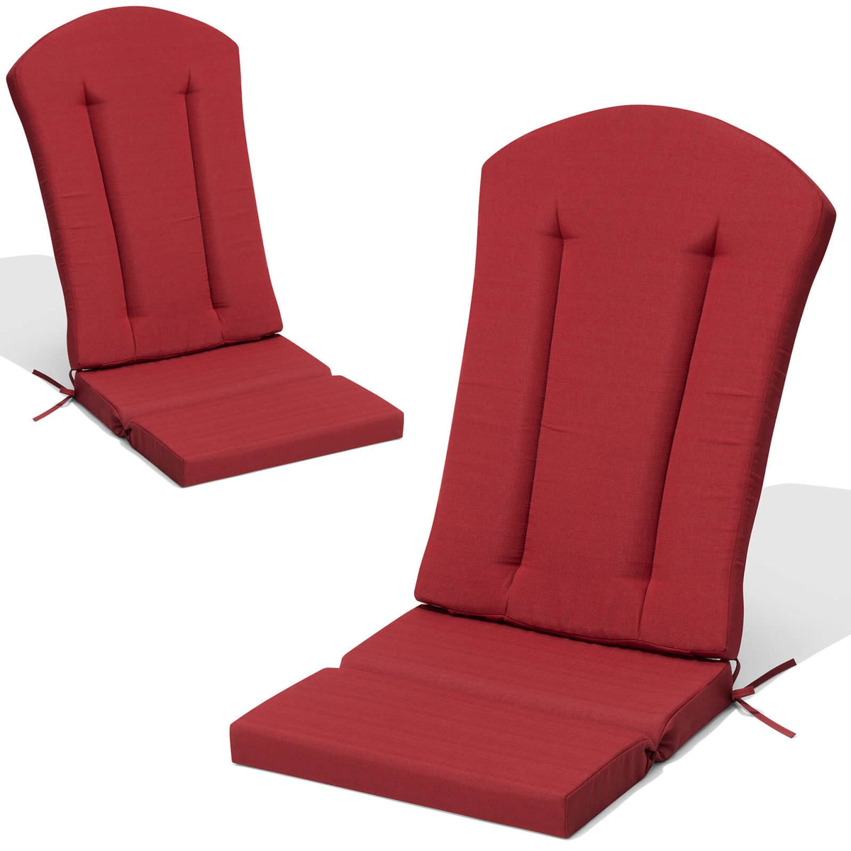 50x20 Crown Top High Back Outdoor Adirondack Chair Cushion set of 2 in red
