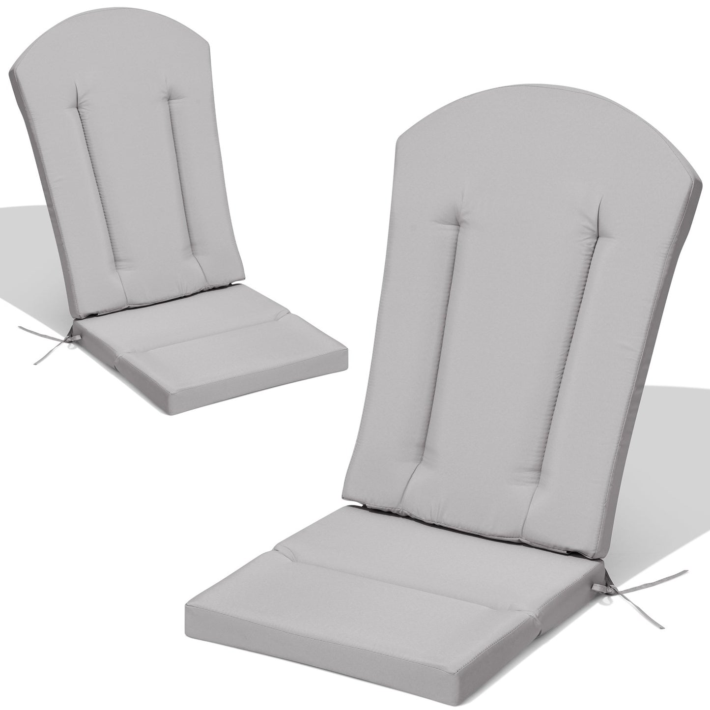 Deep seat outdoor Adirondack chair cushion 2-piece set in Light Gray