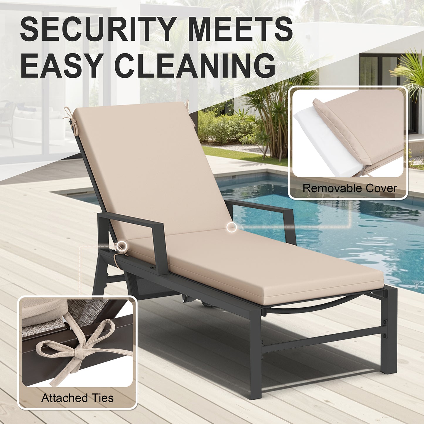 Crestlive Products Sunbrella 80 x 23 in. Outdoor Chaise Lounge Cushion