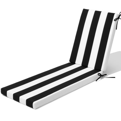 Crestlive Products Outdoor Chaise Lounge Cushion with Adjustable Headrest and Straps