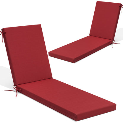 Crestlive Products Outdoor Chaise Lounge Cushion with Adjustable Headrest and Straps