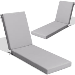Crestlive Products Set of 2 Outdoor Chaise Lounge Cushion, Waterproof Recliner Cushion 80" x 23"