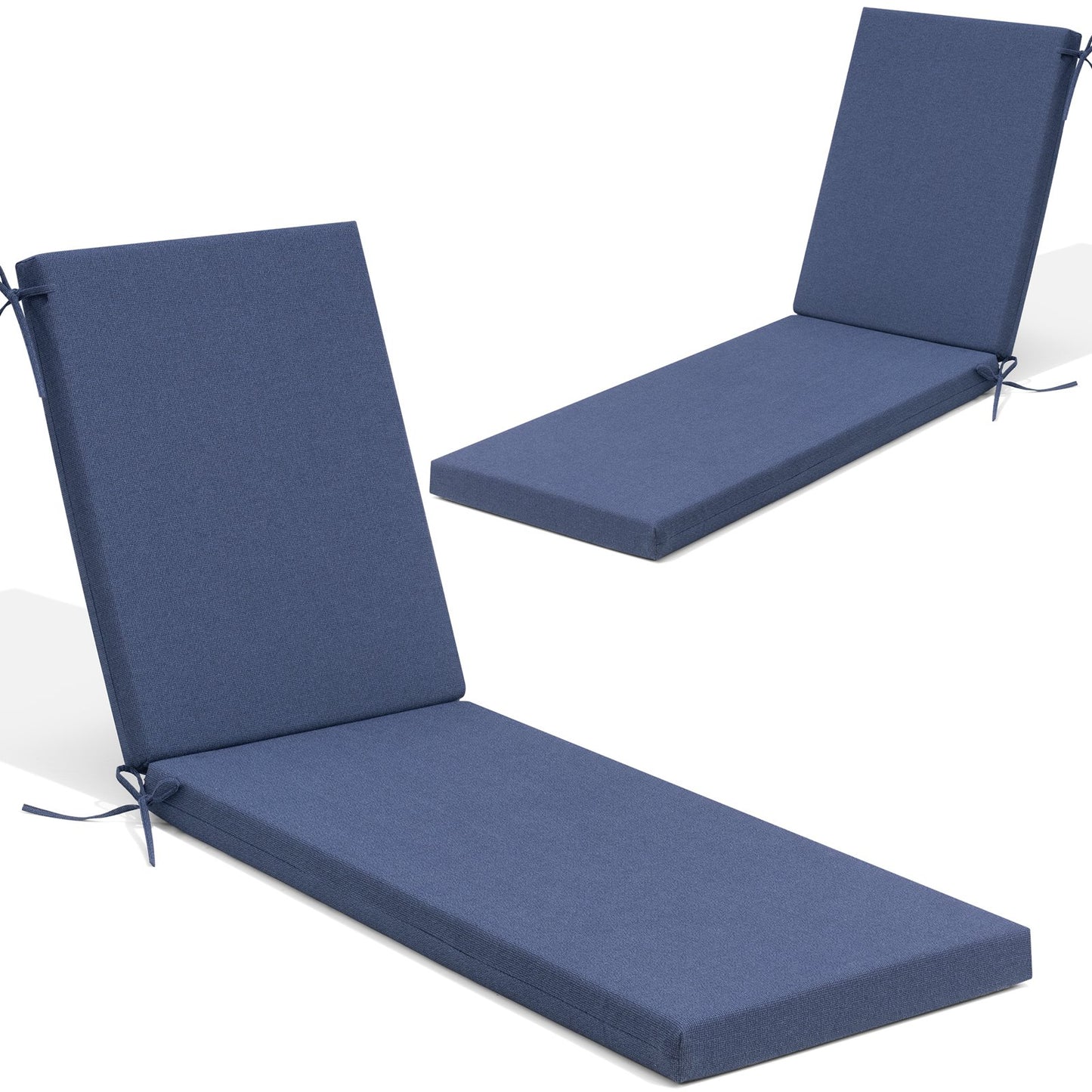 Crestlive Products Outdoor Chaise Lounge Cushion with Adjustable Headrest and Straps