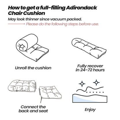Crestlive Products Outdoor High Back Adirondack Rocking Chair Cushions Set of 2