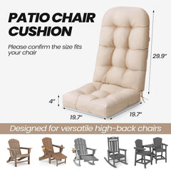 High Back Adirondack Rocking Chair Cushion