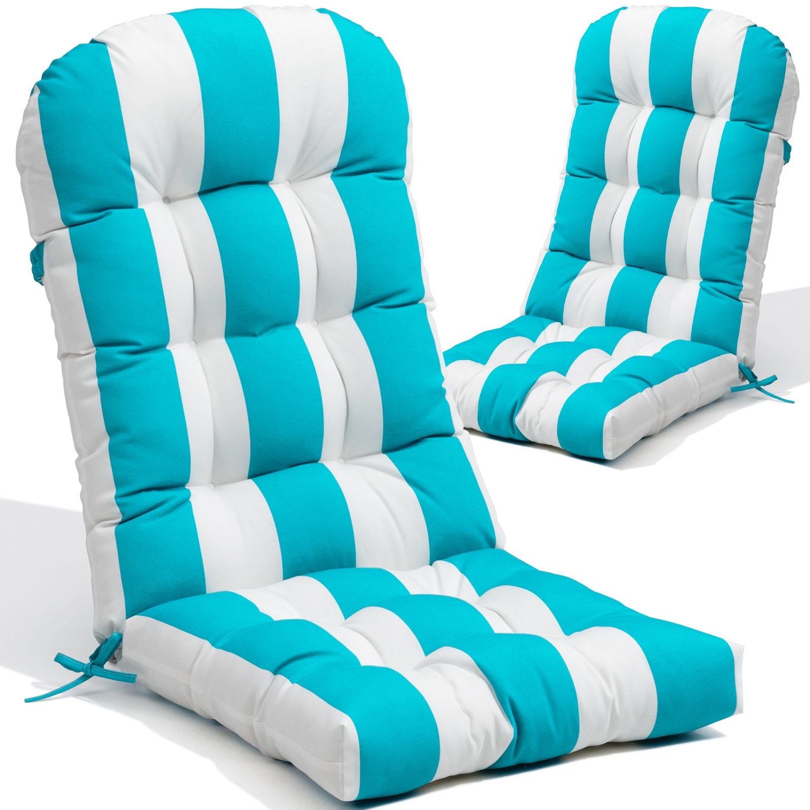 Crestlive Products Adirondack chair deep seat and back cushion 2-piece set in Blue and White Stripe