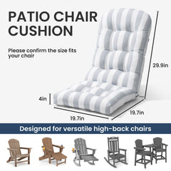 High Back Adirondack Rocking Chair Cushion