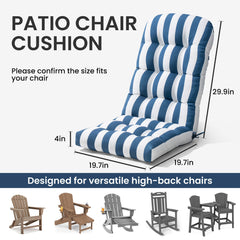 High Back Adirondack Rocking Chair Cushion