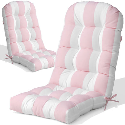 Crestlive Products Adirondack chair deep seat and back cushion 2-piece set in Pink and White Stripe