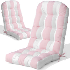 Crestlive Products Adirondack chair deep seat and back cushion 2-piece set in Pink and White Stripe